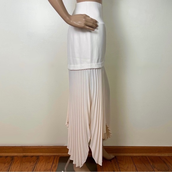 NEW C/MEO COLLECTIVE CREAM PLEATED MIDI SKIRT - Picture 6 of 9